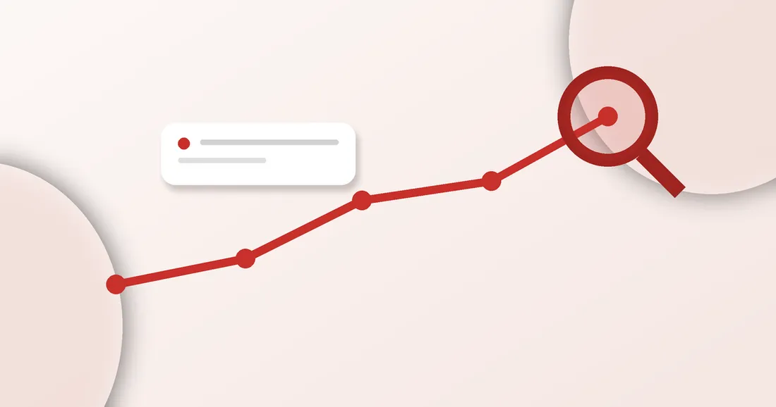 Is your brand already trending on RedNote? A magnifying glass over a rising trend line.